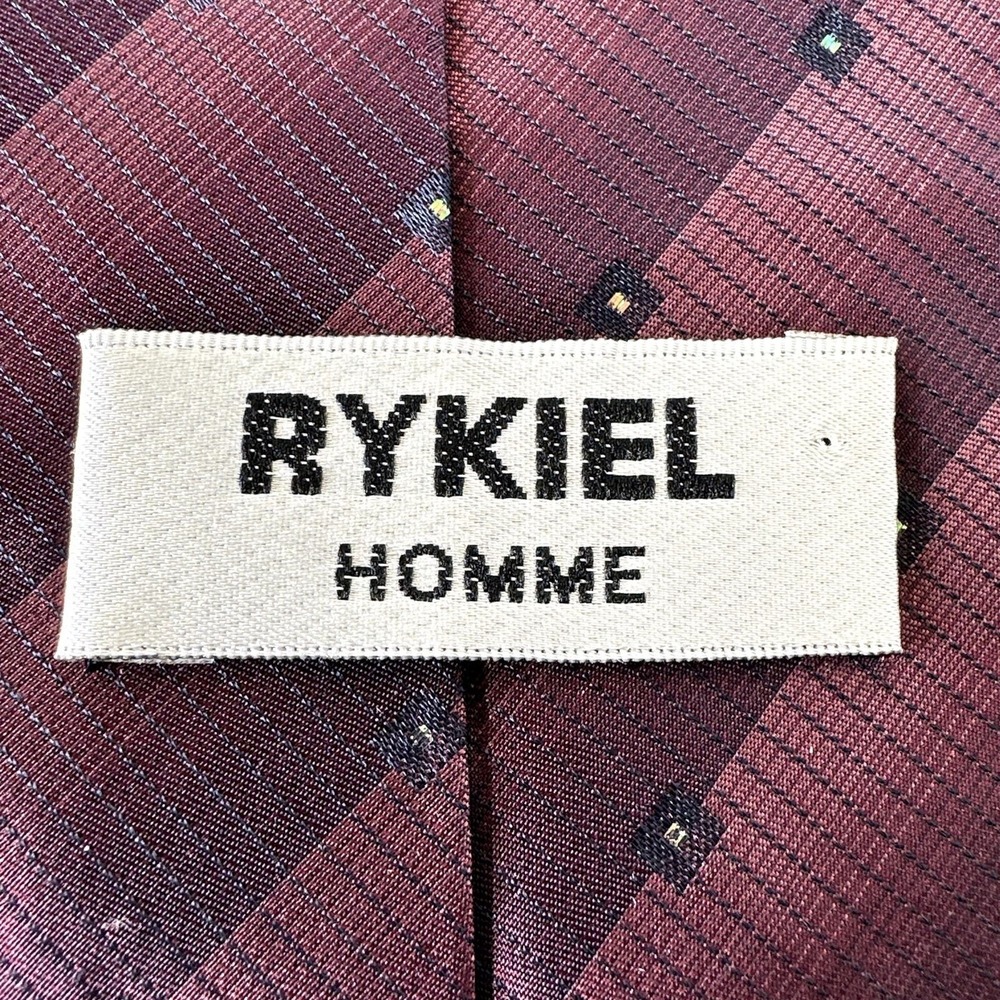 Rykiel Homme Mens Silk Tie 56 x 3.75 Burgundy Textured‎ Designer French Luxury - Picture 4 of 9